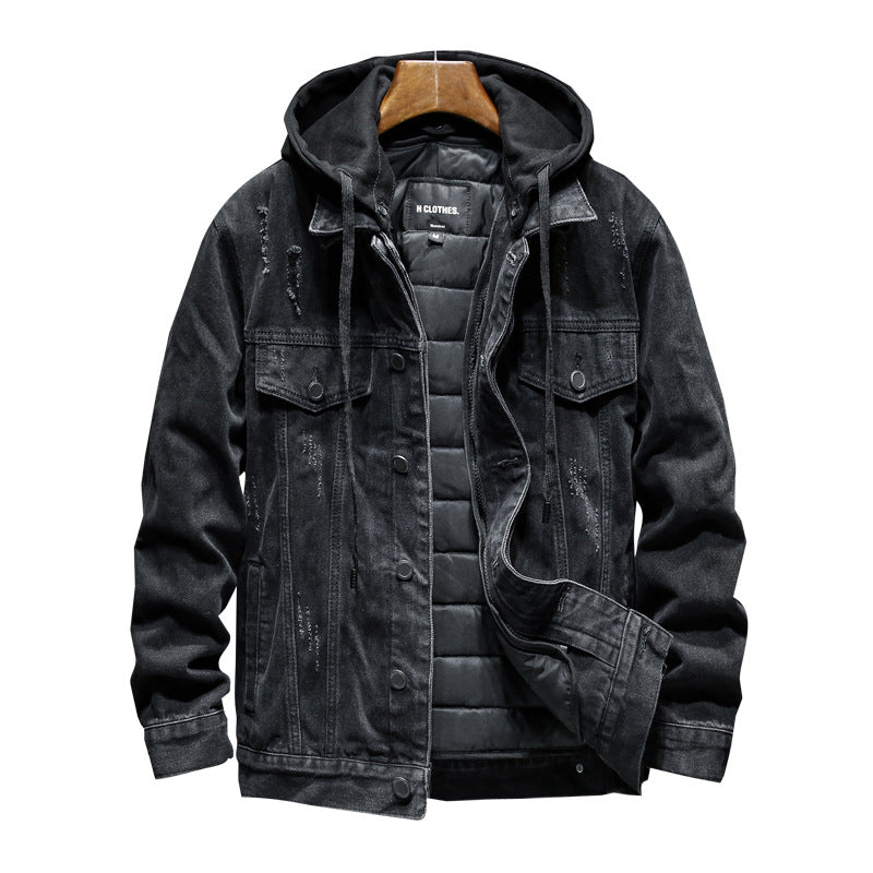 Hooded Cotton Liner Denim Jackets Men - Minihomy