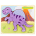 Baby Wooden Cartoon Dinosaur 3D Puzzle Jigsaw for Kids Montessori Early Learning Educational Puzzle Toys - Minihomy