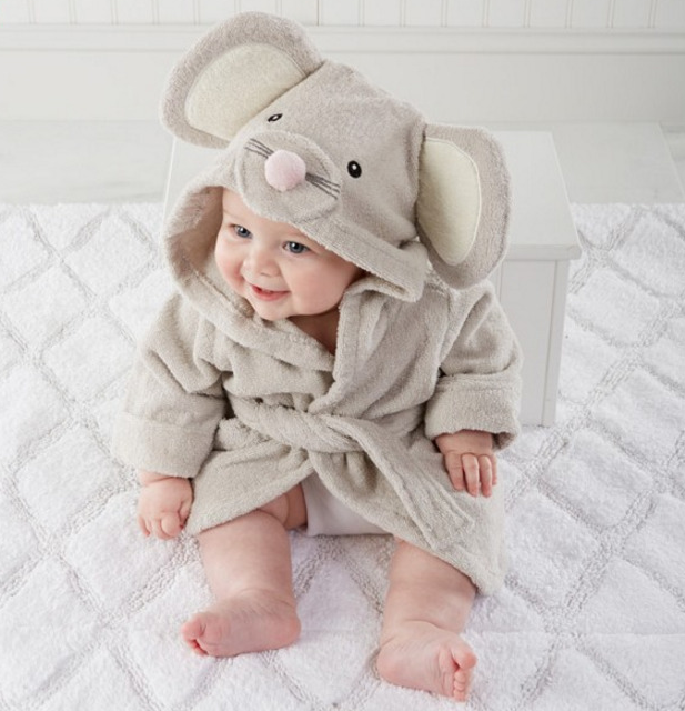 Cartoon Cute Animal Modeling Baby Bath Towels Baby Bathrobes Cotton Children's Bathrobes Baby Hooded - Minihomy