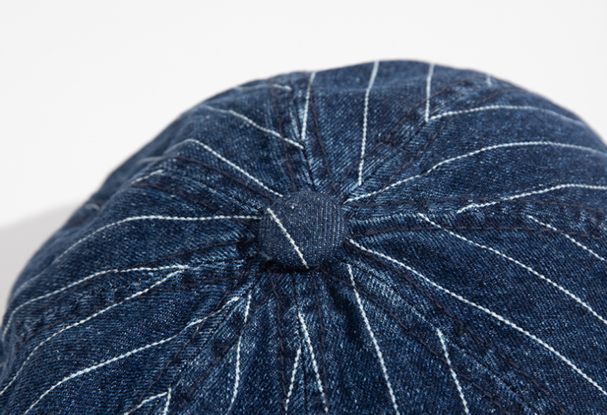 Japanese Retro Washed Denim Casual Striped Cap Women - Minihomy