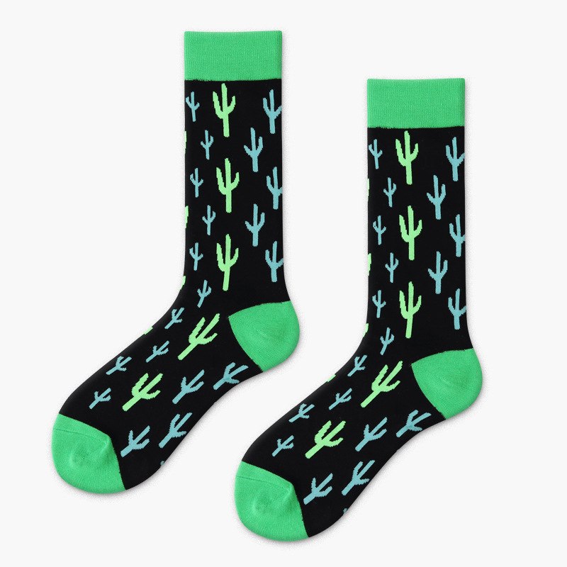 Happy Socks Men Women British Style Cactus Fruit Creative Cotton Socks - Minihomy