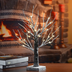 24LED Black Branch Imitation Snow Tree 3AA Battery Box Tree Lamp 45cm/17.71 Inch - Minihomy