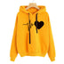 Heart Print Streetwear Hoodies Women Sweatshirts - Minihomy