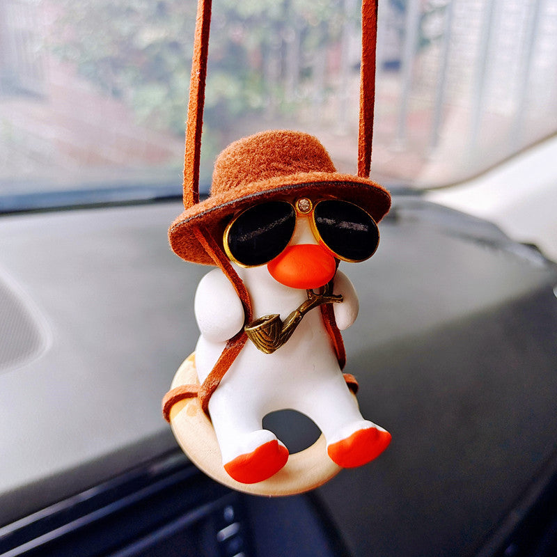 Pistol Cowboy Duck Car Rearview Mirror Pendant car Decoration