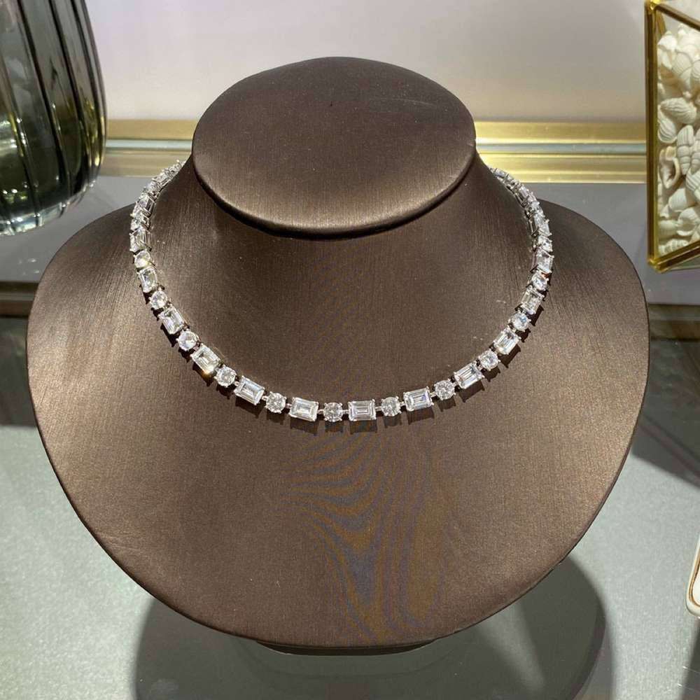 Moissanite Single Row Full Of Diamond Collarbone Chain Women - Minihomy