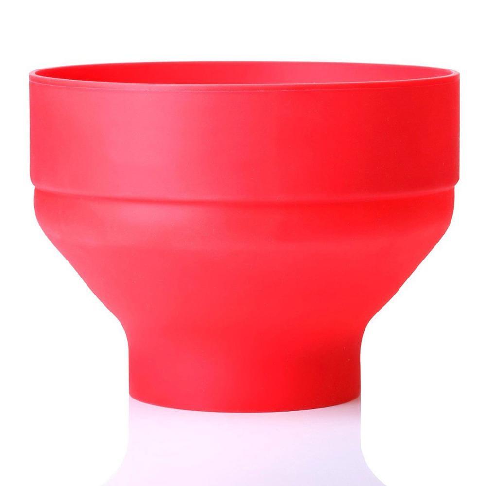 Silicone popcorn bowl with handle