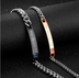 His Queen Her King Black Rose Gold Color Women's Male Chain Crystal Couple Bracelet - Minihomy