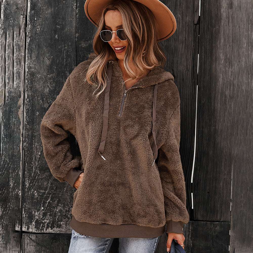 Casual Women's Warm Loose Solid Color Sweater - Minihomy