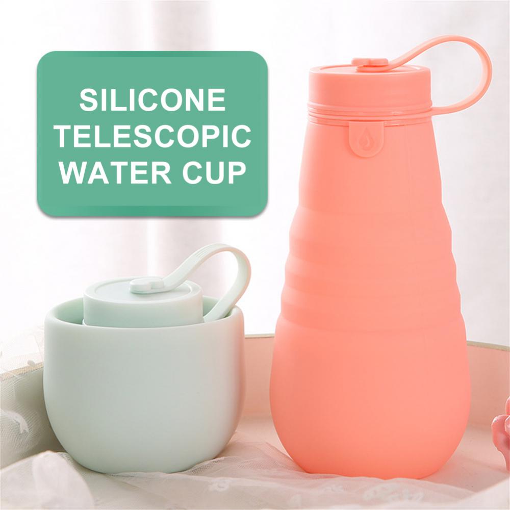 500ml Portable Retractable Silicone Cups Foldable Collapsible Water Bottle