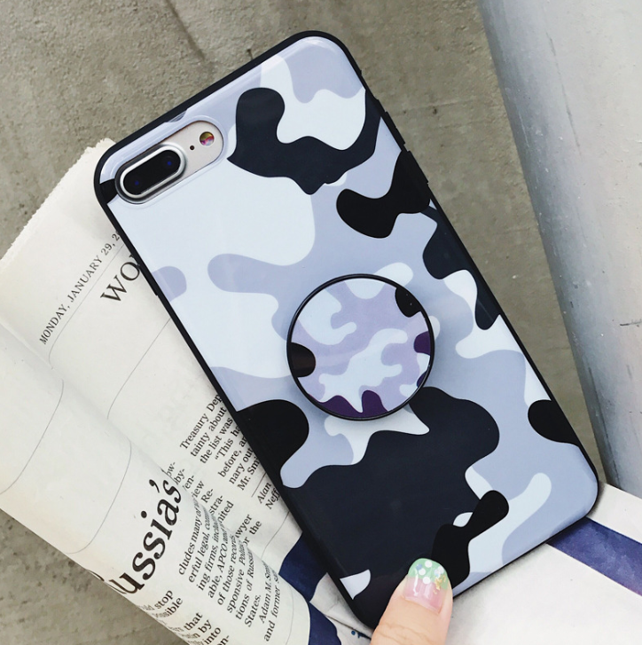 Fashion Summer Camouflage Color Matching Geometric Bracket Bright Surface Tpu For IphoneXR Mobile Phone Shell - Minihomy