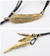 3 Colors Black Rope Multilayer Feather Leaf Tassels Pendant Necklace - Minihomy