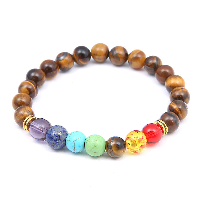 Universe Galaxy the Eight Planets Natural Stone Beads Bracelet Bangle