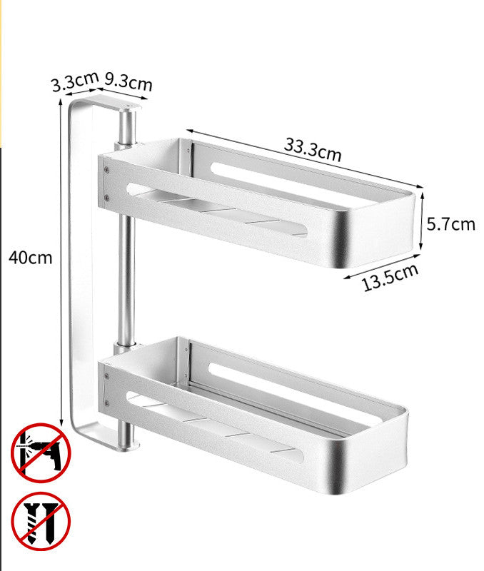 Kitchen Shelf Corner Rotation Seasoning Rack Wall Hanging Rotary Storage - Minihomy