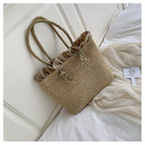 Woven tote bag Straw Knitting Designer Handbags For Women