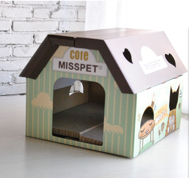 Izakaya coffee house cat scratch board cat litter cat toy corrugated paper cat house - Minihomy