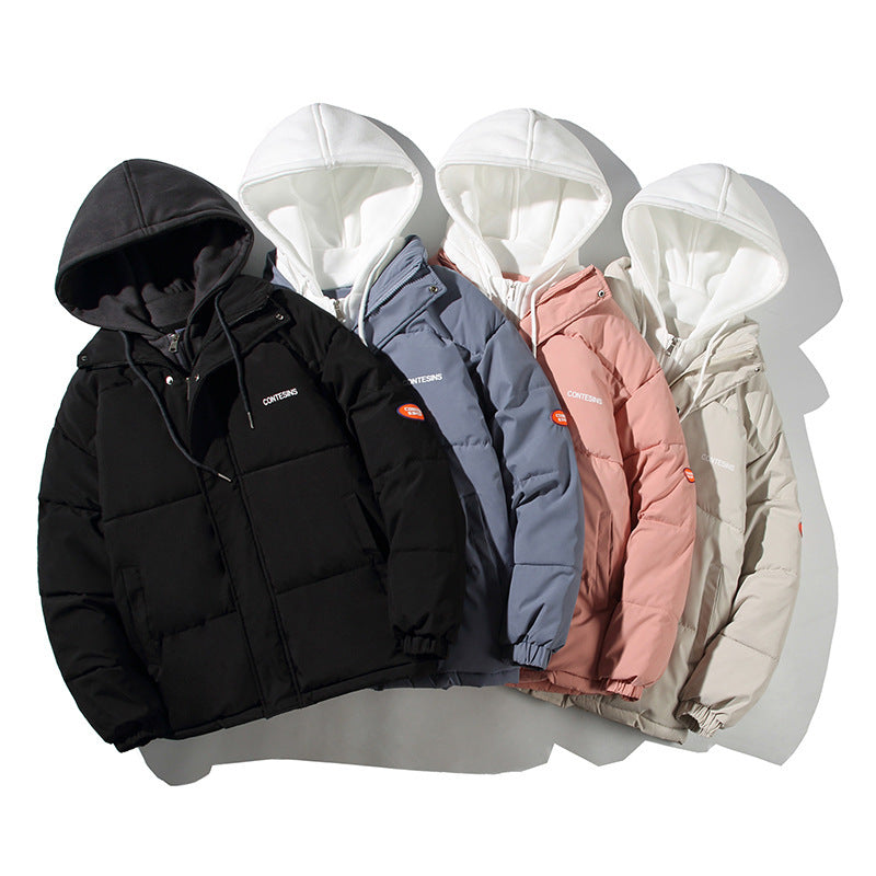 Unisex Casual Solid Color Men Winter Hood