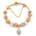 Gold Snake Chain Crystal Heart Bracelet - Minihomy