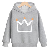 Crown hooded plus velvet sweatshirt - Minihomy