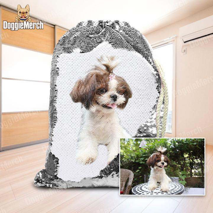 Custom Sequins Backpack of Your Pet's Photo - Minihomy