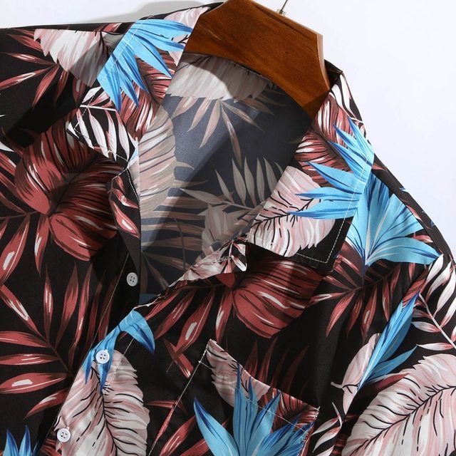 Printed button casual short sleeve