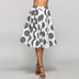 Large Polka Dot Round Slim Fit Mid-Length Skirt With Large Hem - Minihomy