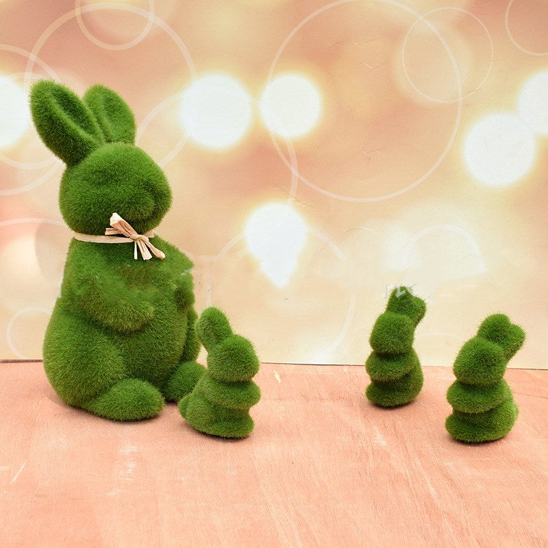 Real Linter Moss Easter Bunny Living Room Desktop Decoration