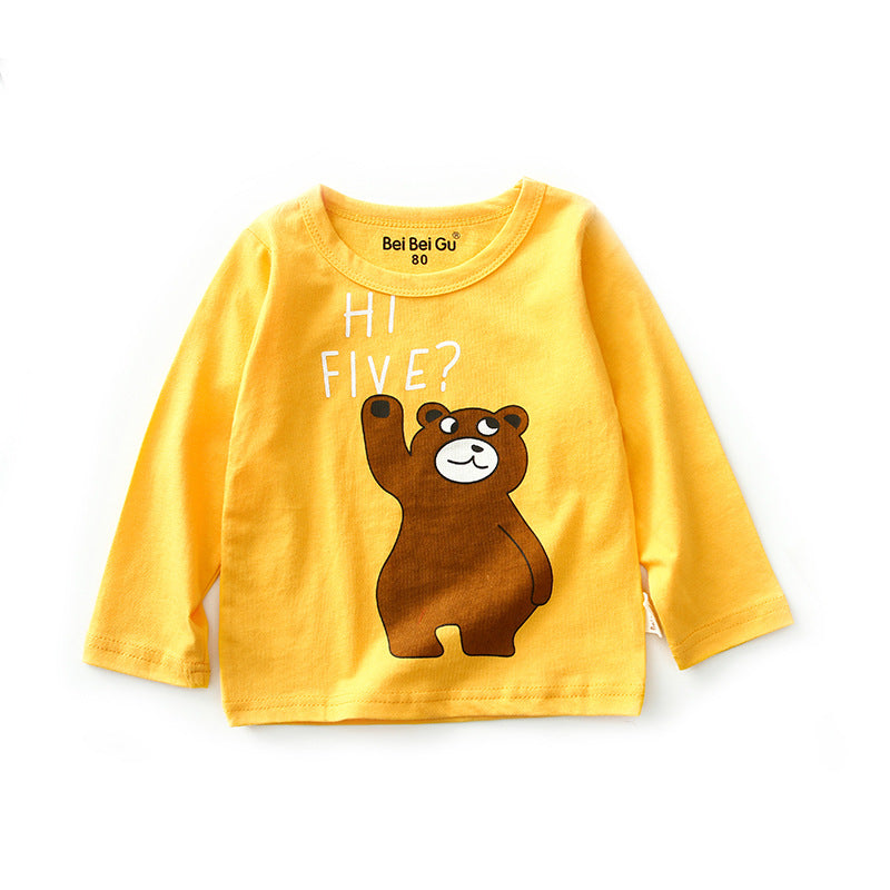 Cartoon children's long sleeve t-shirt bottoming shirt - Minihomy