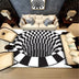 3D Vortex Carpet Black White Grid Bottomless Hole Illusion Anti-Slip Rug - Minihomy