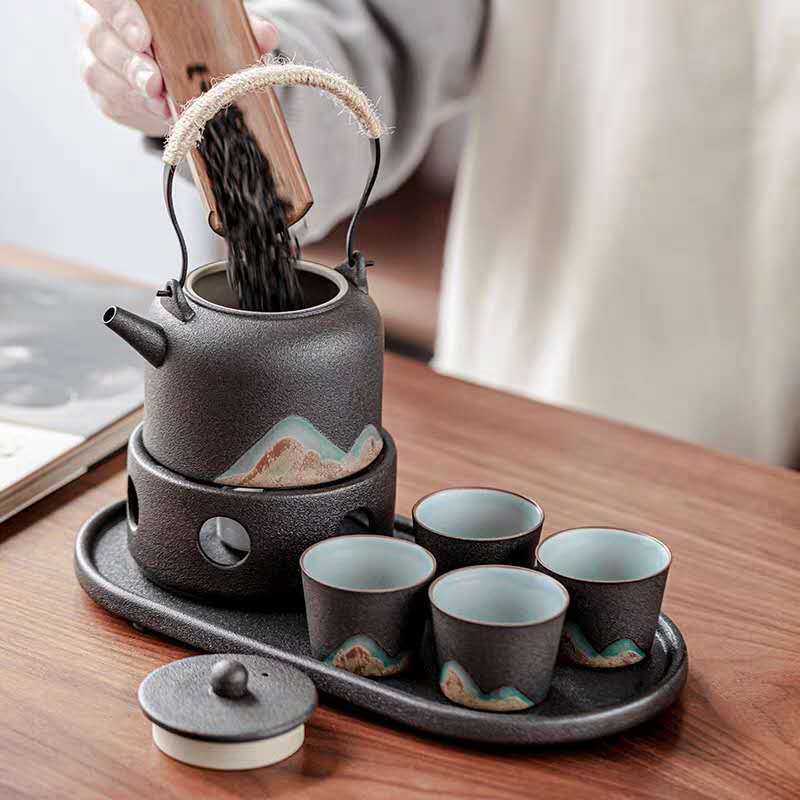 Japanese Style Warm Tea Stove Pot Ceramic Tea Set - Minihomy