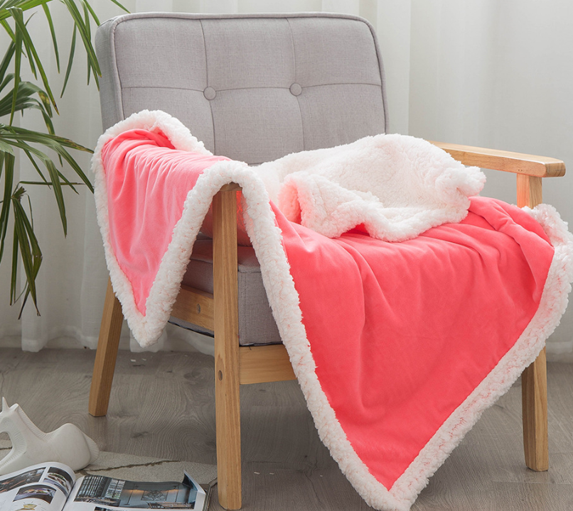 Double blankets spring and autumn warm nap blanket - Minihomy