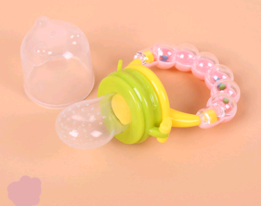 Silicone food supplement baby fruit and vegetable music rattle