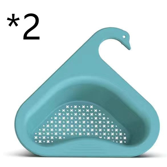 Household Sink Hanging Fruit And Vegetable Filter Water Drain Basket Kitchen Dry And Wet Separation Swan Drain Basket - Minihomy