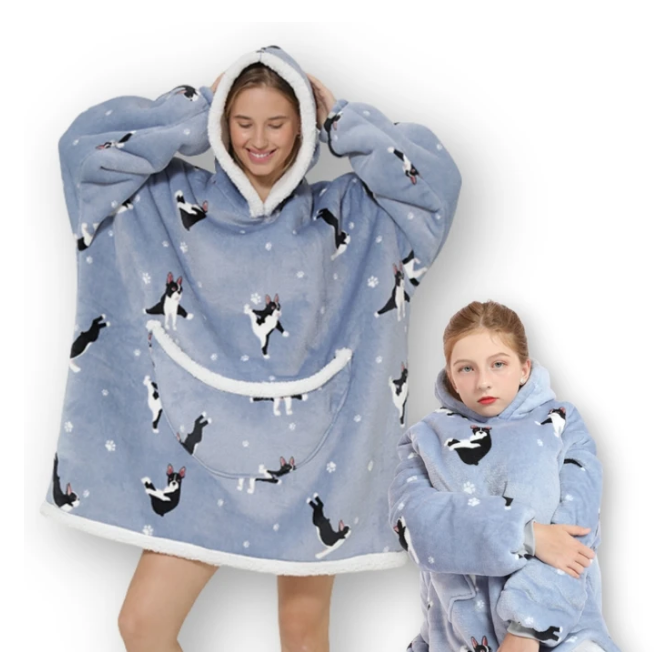 Lazy Sleeping Blanket Love Children's Cold-proof Warm Clothes Hooded - Minihomy