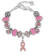 Pink Ribbon Charm Bracelet - Minihomy