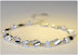 Diamond-encrusted 925 sterling silver bracelet