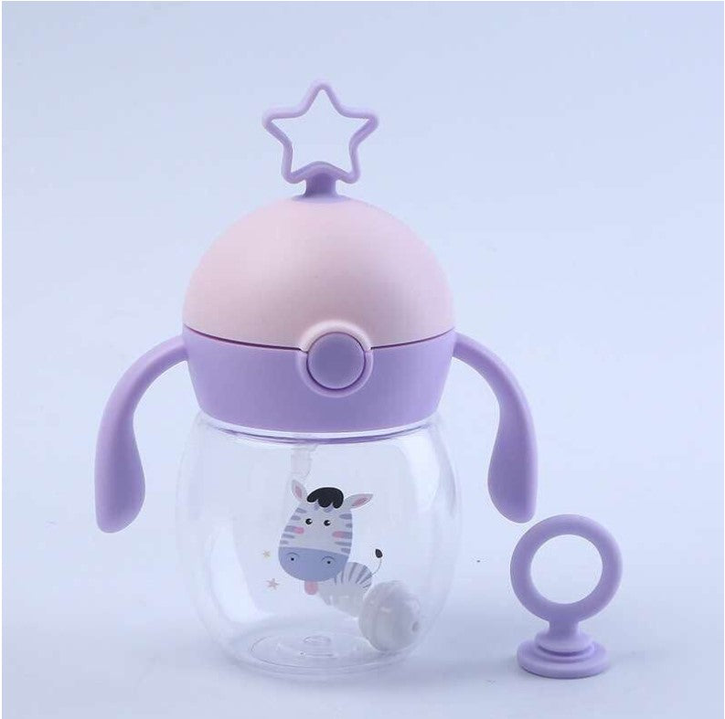 Infant high-end cup antenna baby straw cup learn to drink cup anti-fall