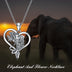 Elephant Necklace Sterling Silver Elephant Heart Pendant Necklace Jewelry Birthday Gifts For Women - Minihomy