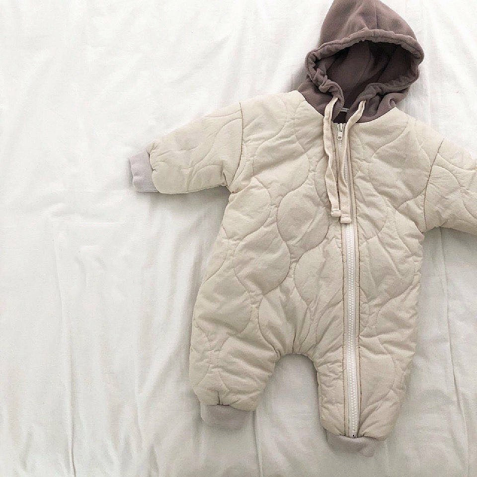 Baby Padded Quilted Jumpsuit Outing Clothes - Minihomy