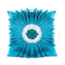 Modern Style White Throw Pillows Velvet Stitching 3D Chrysanthemum Cushion Waist Pillow Blue Cushion Case - Minihomy