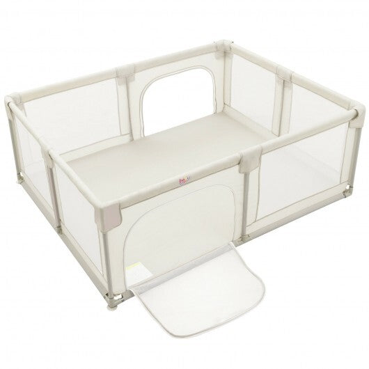 Baby Playpen Extra Large Kids Activity Center Safety Play-White - Color: White