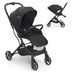 High Landscape Foldable Baby Stroller with Reversible Reclining Seat-Gray - Minihomy