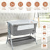 Baby Bed Side Crib Portable Adjustable Infant Travel Sleeper Bassinet-Gray - Color: Gray - Minihomy