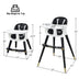 3-In-1 Adjustable Baby High Chair with Soft Seat Cushion for Toddlers-Black - Color: Black - Minihomy