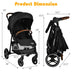 5-Point Harness Lightweight Infant Stroller with Foot Cover and Adjustable Backrest-Black - Color: Black - Minihomy