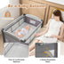 5-in-1 Portable Baby Playard with Cradle and Storage Basket-Gray - Color: Gray - Minihomy