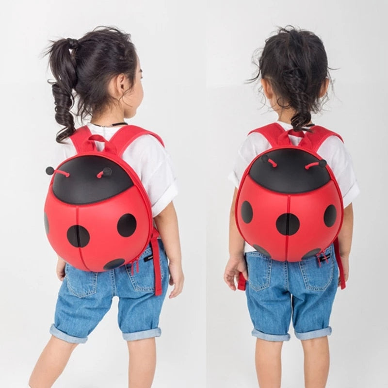 Cartoon ladybug three-dimensional school bag kindergarten - Minihomy