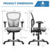 Ergonomic Mesh Office Chair with Adjustable Back Height and Armrests-Gray - Color: Gray - Minihomy