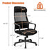 Adjustable Mesh Office Chair with Heating Support Headrest-Black - Color: Black - Minihomy