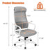 Adjustable Mesh Office Chair with Heating Support Headrest-Gray - Color: Gray - Minihomy