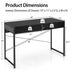 2-Drawer Home Office Desk with Steel Frame-Black - Color: Black - Minihomy